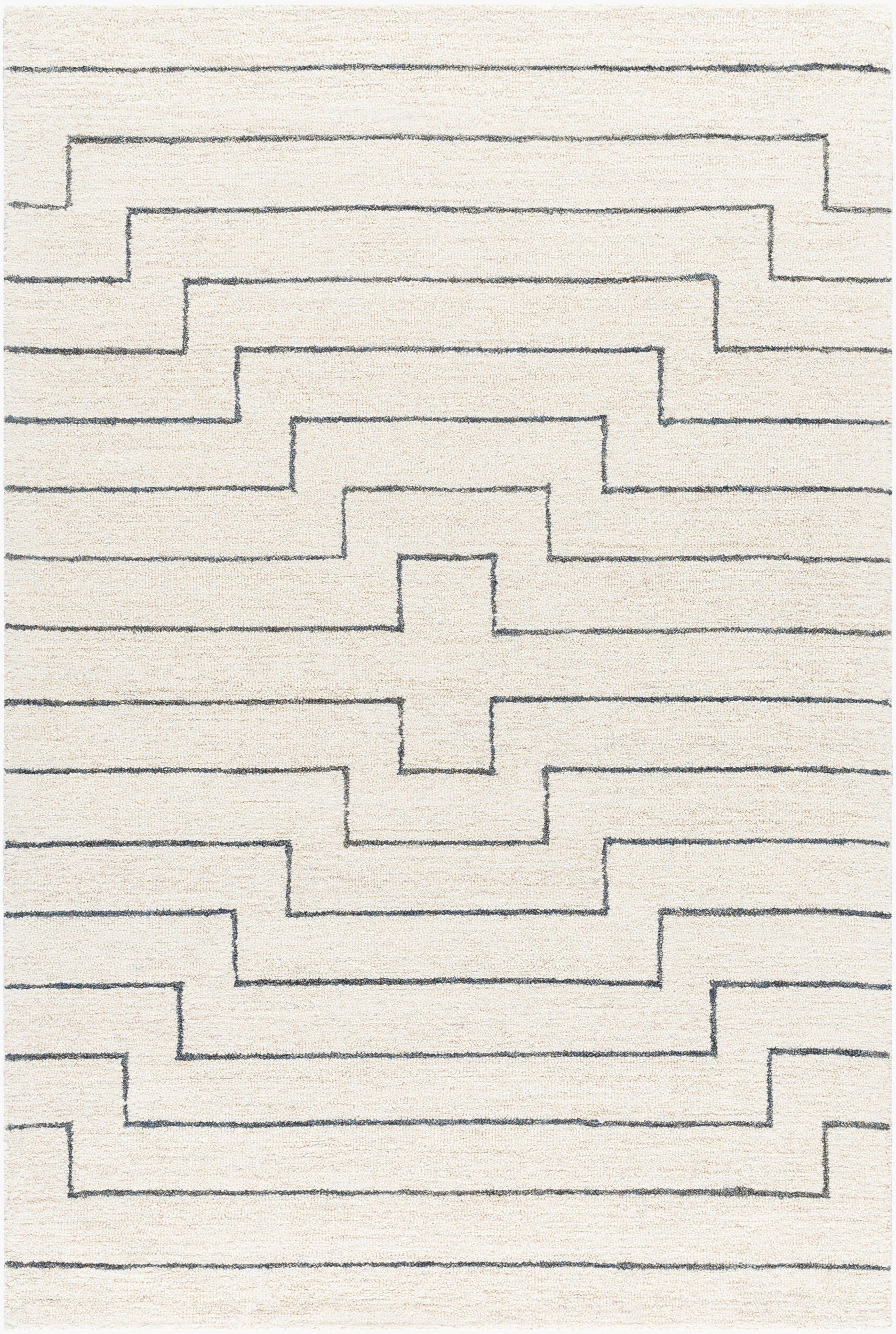 Lined Pattern Rug Bournemouth Handmade Lined Cream Rug – MISTER HAUS