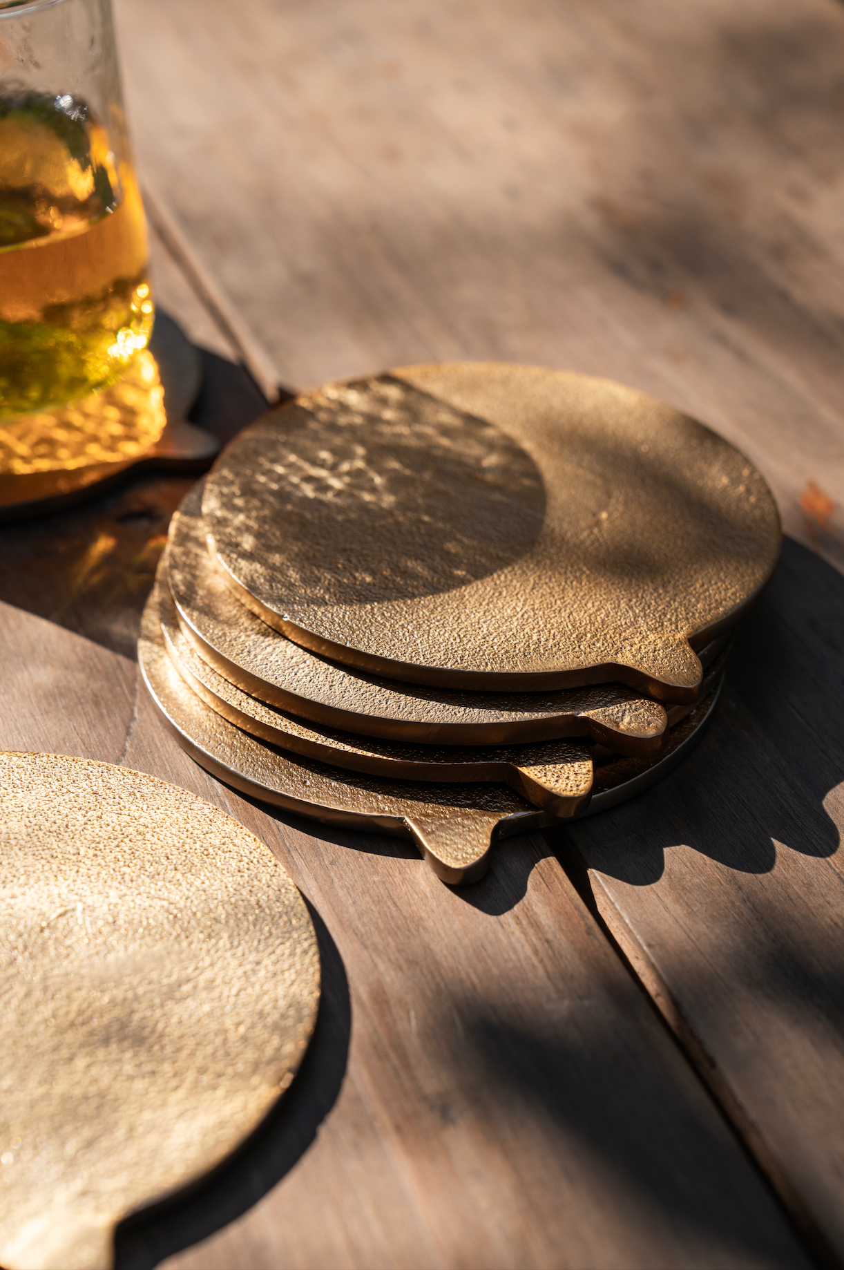 Stinson Antique Brass Coasters - Set of 6