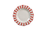 Ceramic Stripe Salad Plate, Red S/2