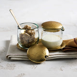 Pebbled Glass Sugar + Creamer Set