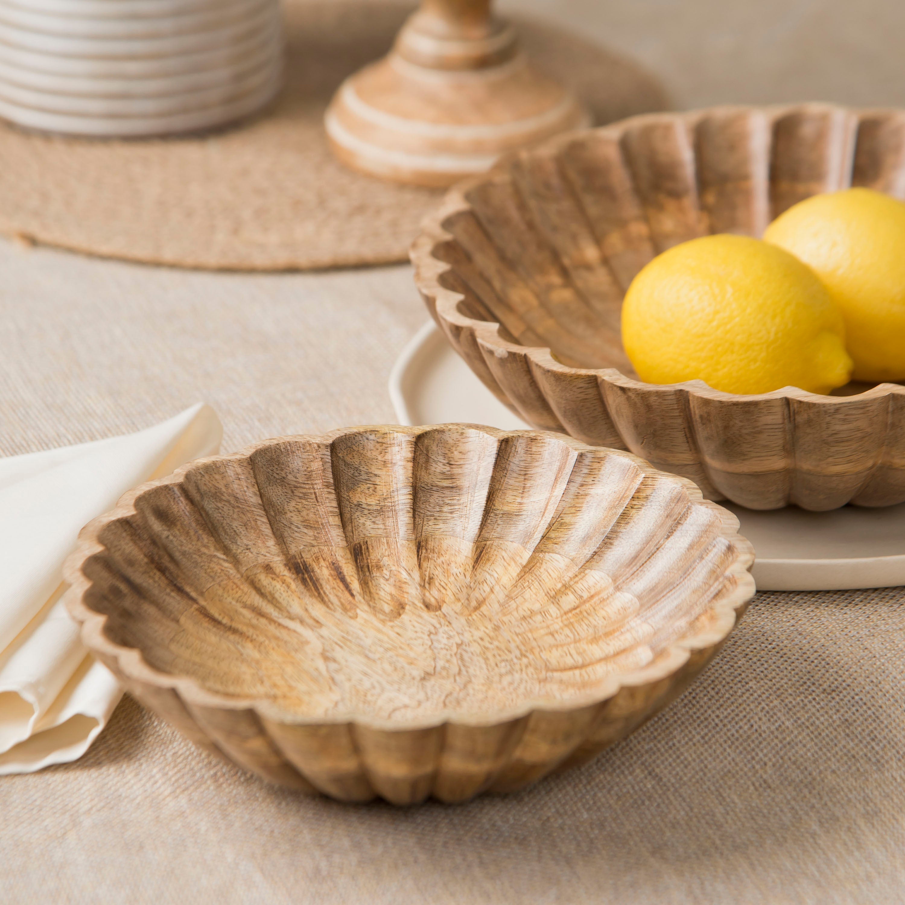 Scallop Serenity Bowl Set in Natural