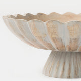 Fluted Pedestal Bowl in Rustic Grey