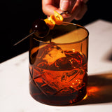 Admiral Crystal Rocks Glasses, Amber S/2