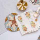 Hand Block Printed Napkin in Vernal Jewel Bug