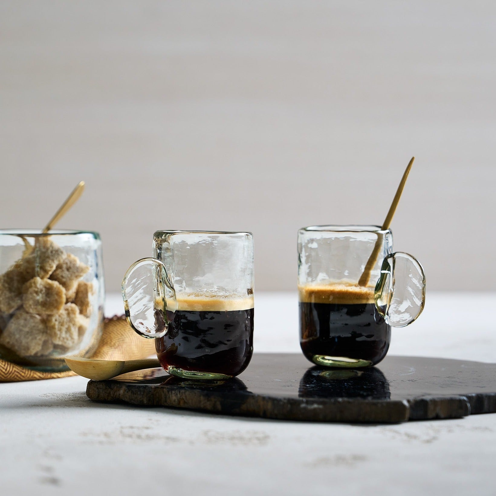 Pebbled Glass Espresso Cups (Set of 2)