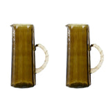 Hammered water pitcher, Brown- 6.25 x 9.5 Inches ( Set of 2 )