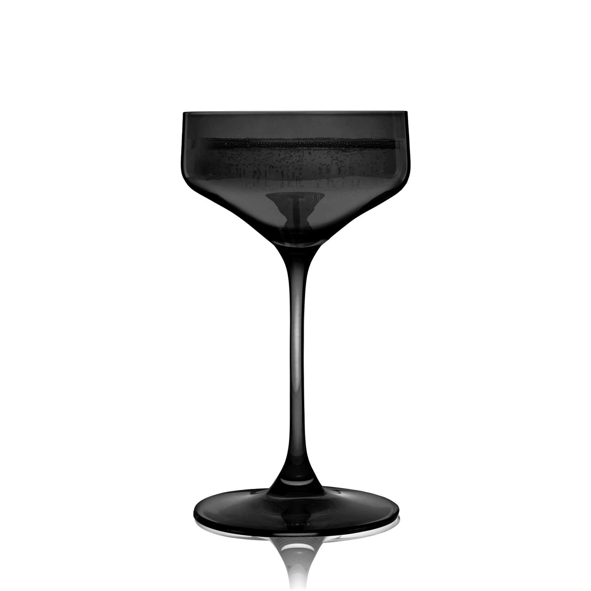 Reserve Nouveau Crystal Coupe Glasses, Smoke S/2