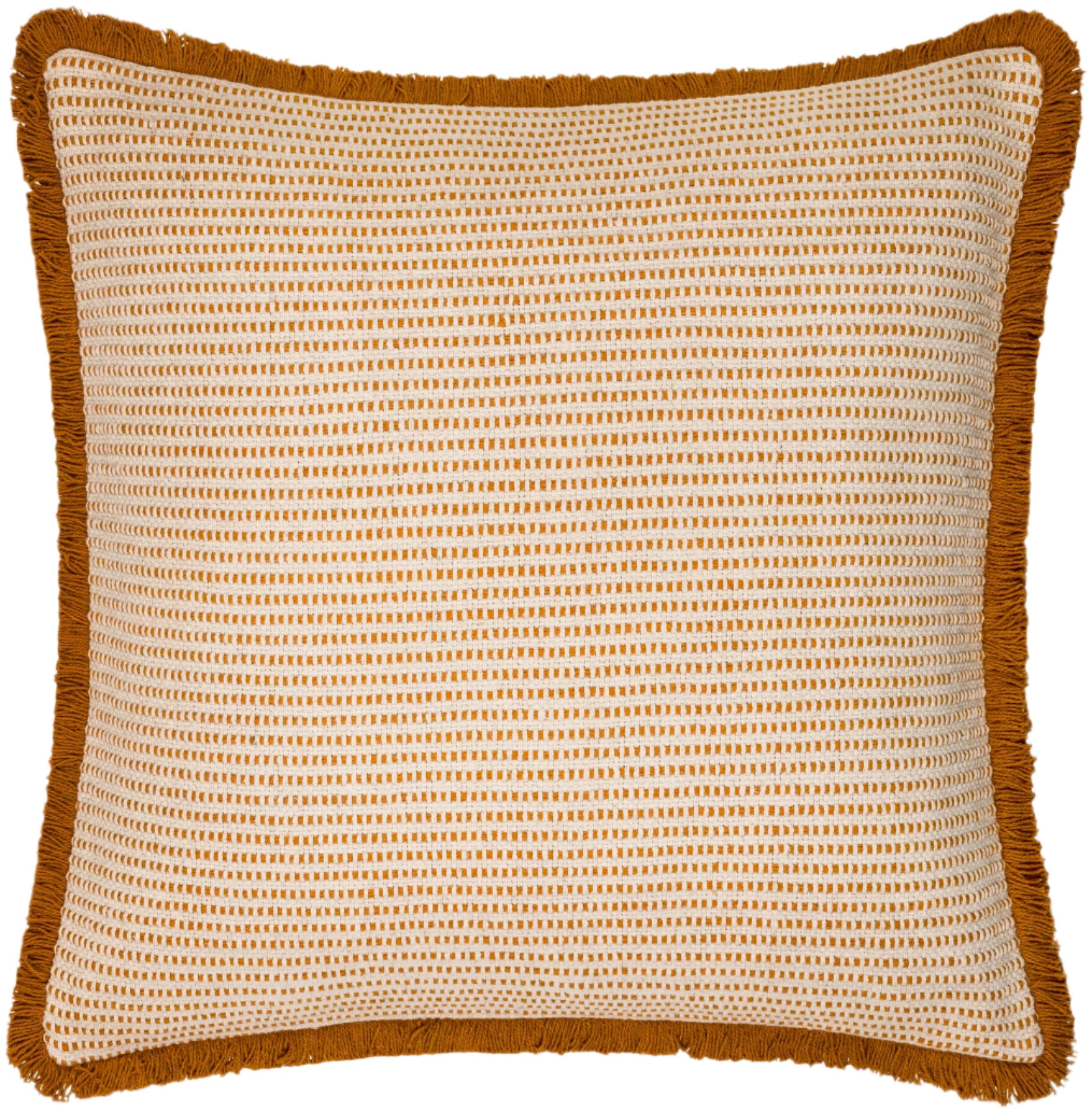 Cotton Fringe Pillow in Rust