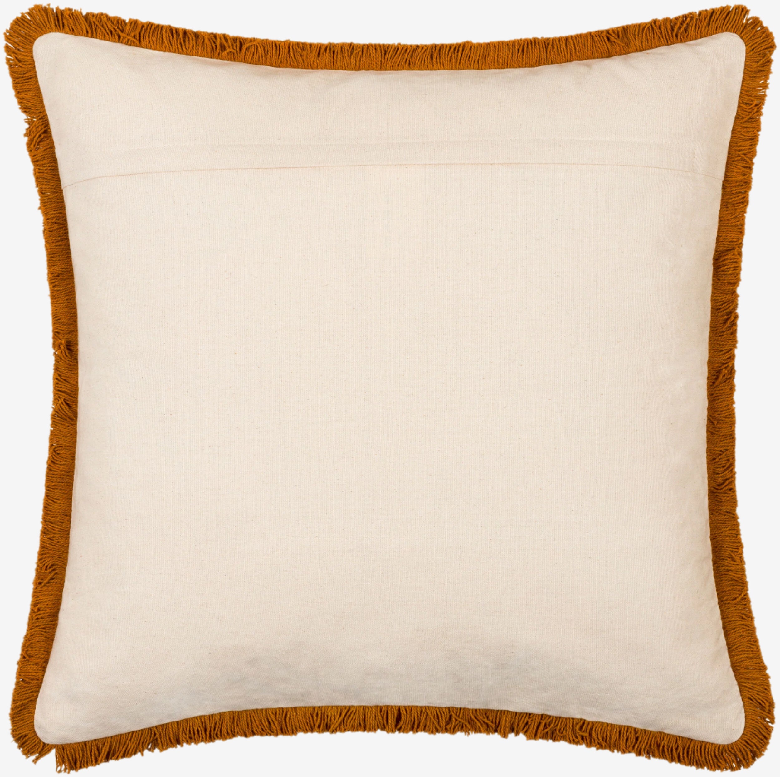Cotton Fringe Pillow in Rust