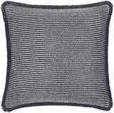 Cotton Fringe Pillow in Navy