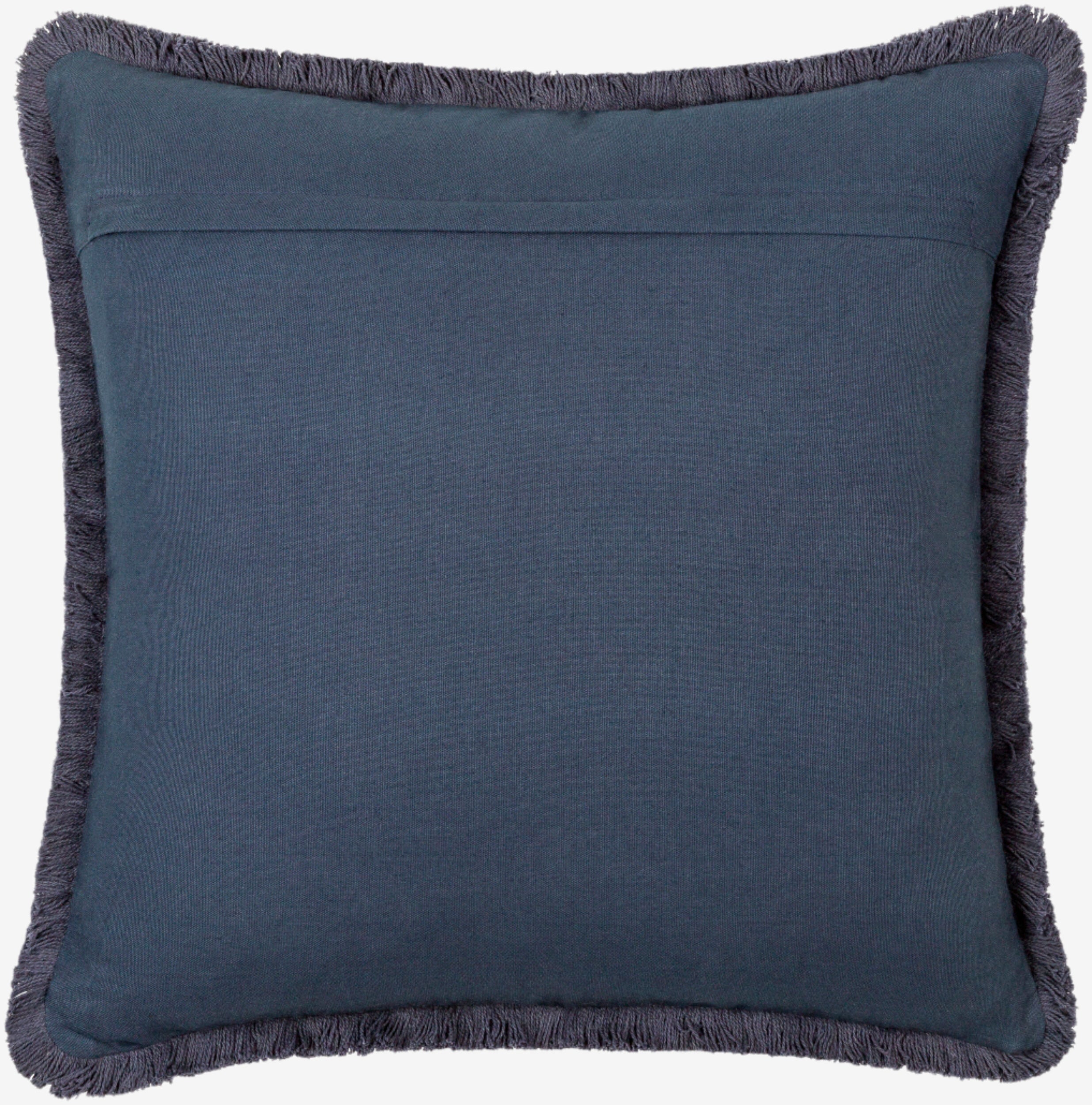 Cotton Fringe Pillow in Navy