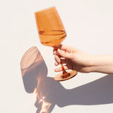Reserve Nouveau Crystal Wine Glasses, Amber S/2