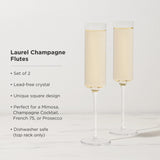 Laurel Crystal Champagne Flutes, S/2