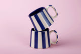Ceramic Black Stripe Mug, S/2
