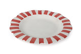 Ceramic Stripe Dinner Plate, Red S/2