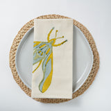 Hand Block Printed Napkin in Dawn Elephant Moth