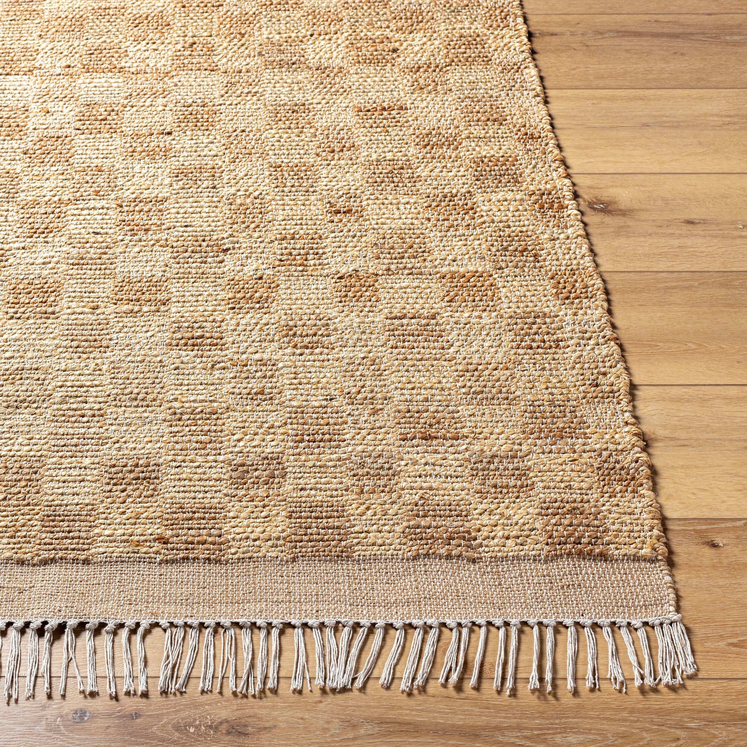 Dama Hand Woven Checkered Fringe Rug