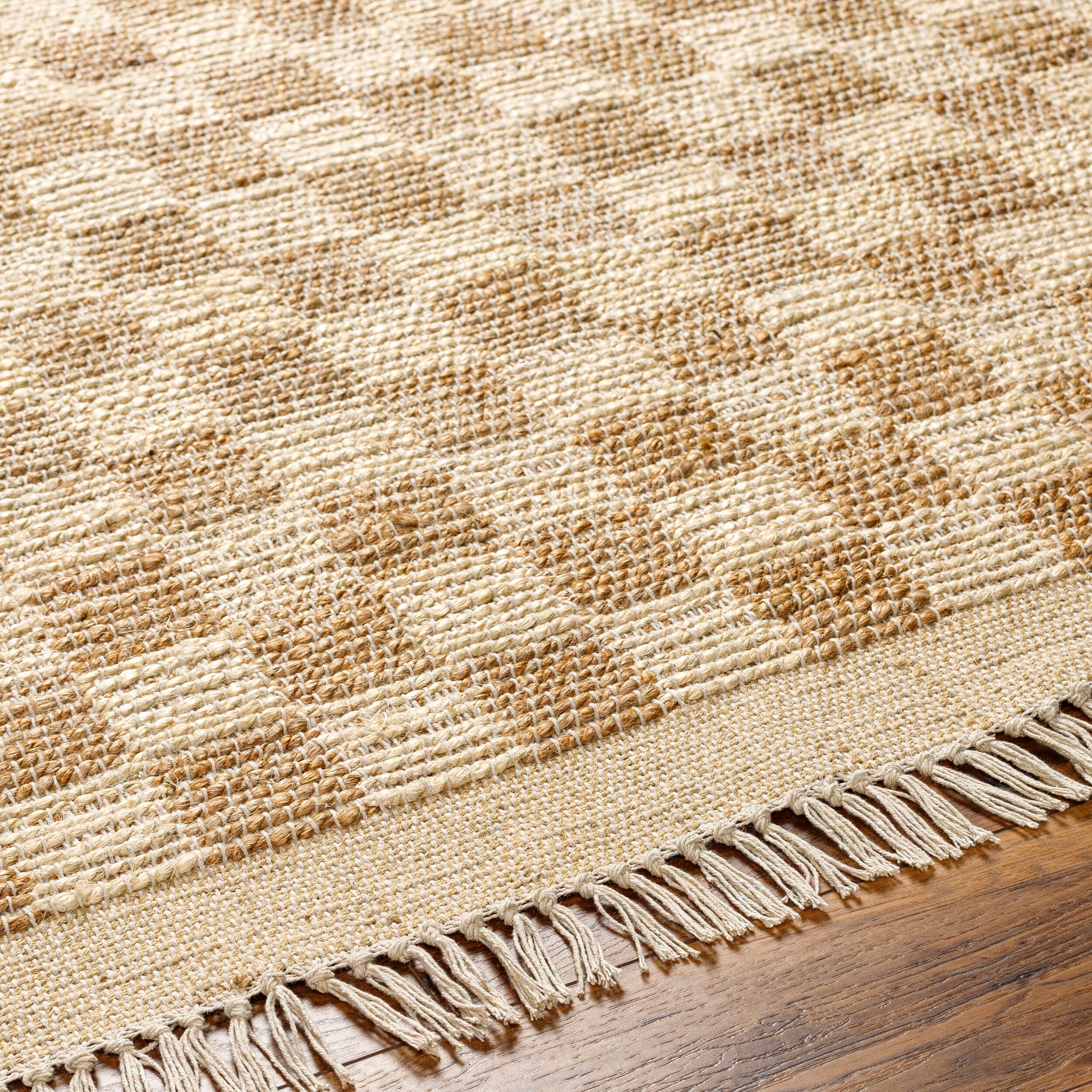 Dama Hand Woven Checkered Fringe Rug