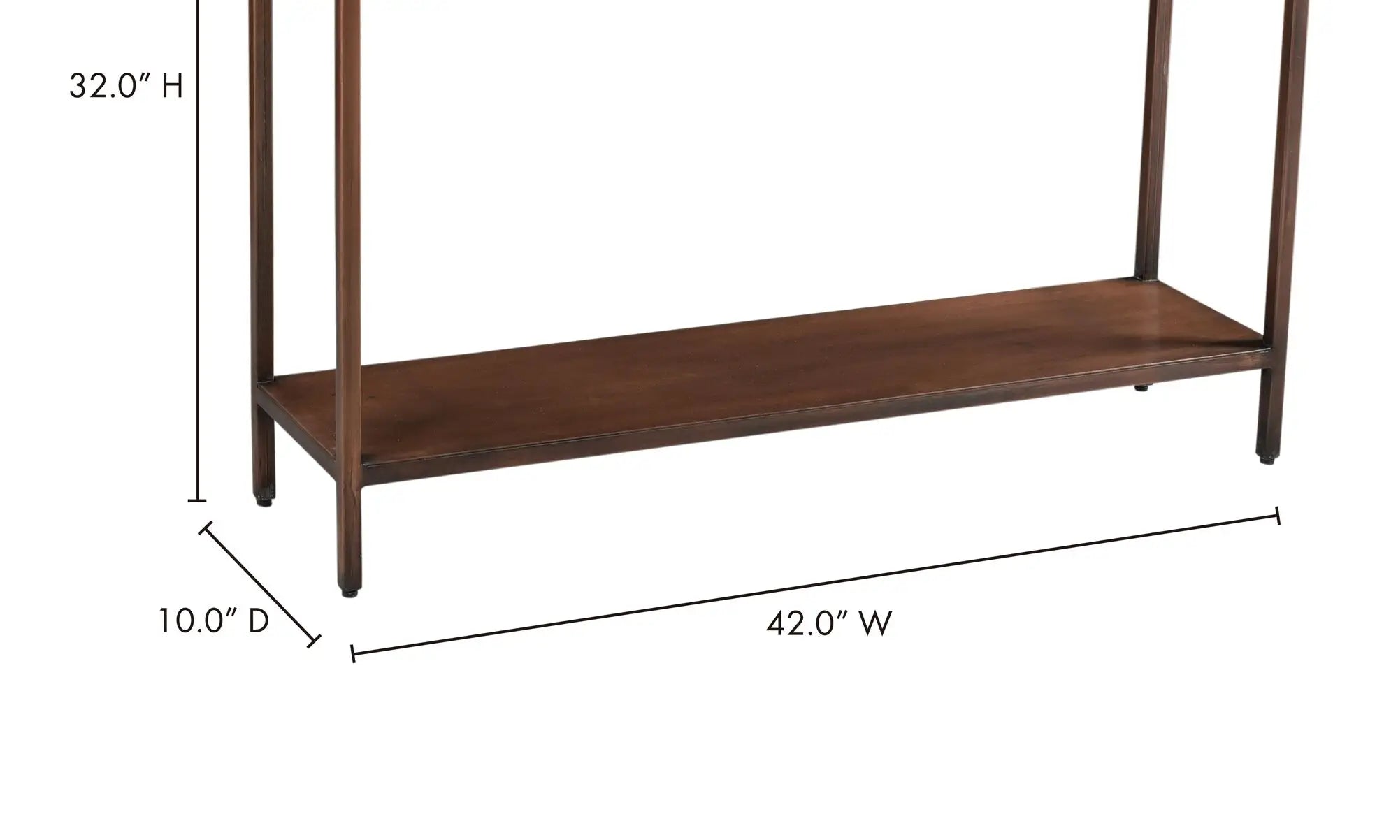 Bottego Console Table Antique Copper
