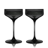 Reserve Nouveau Crystal Coupe Glasses, Smoke S/2