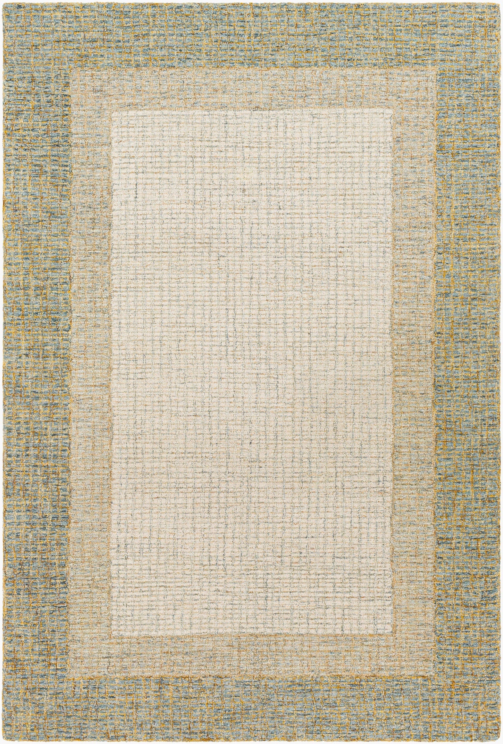 Elena Border Rug in Olive + Sage