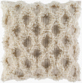 Edric Fringe Pillow in Beige