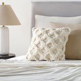 Edric Fringe Pillow in Beige