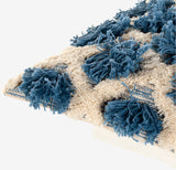 Edric Fringe Pillow in Blue