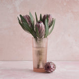 Pressed Glass Column Vase in Pink