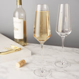 Raye Angled Crystal Champagne Flutes , S/2