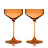 Reserve Nouveau Crystal Coupe Glasses, Amber S/2