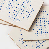 Handcrafted Perfora White & Blue Coaster Set of 4