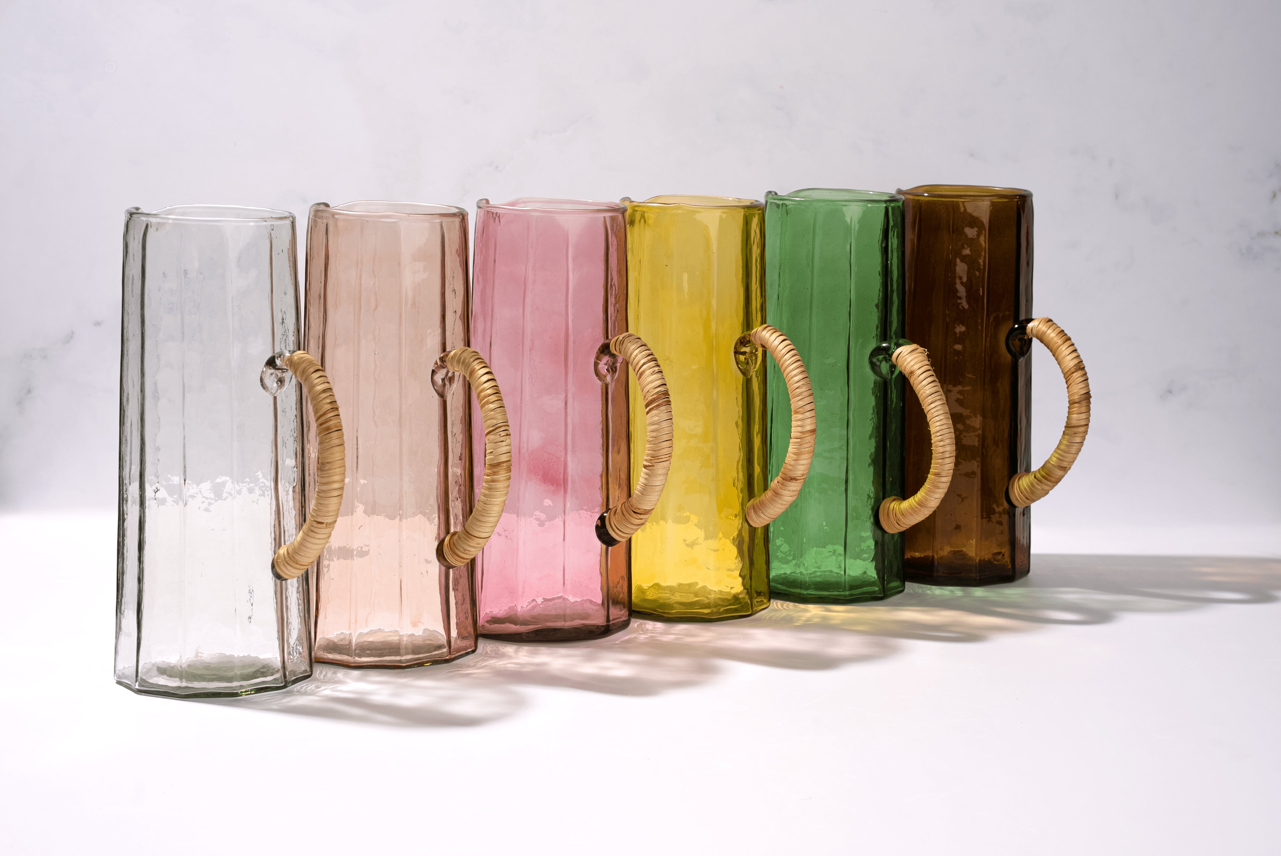 Hammered Water Pitcher, Natural S/2