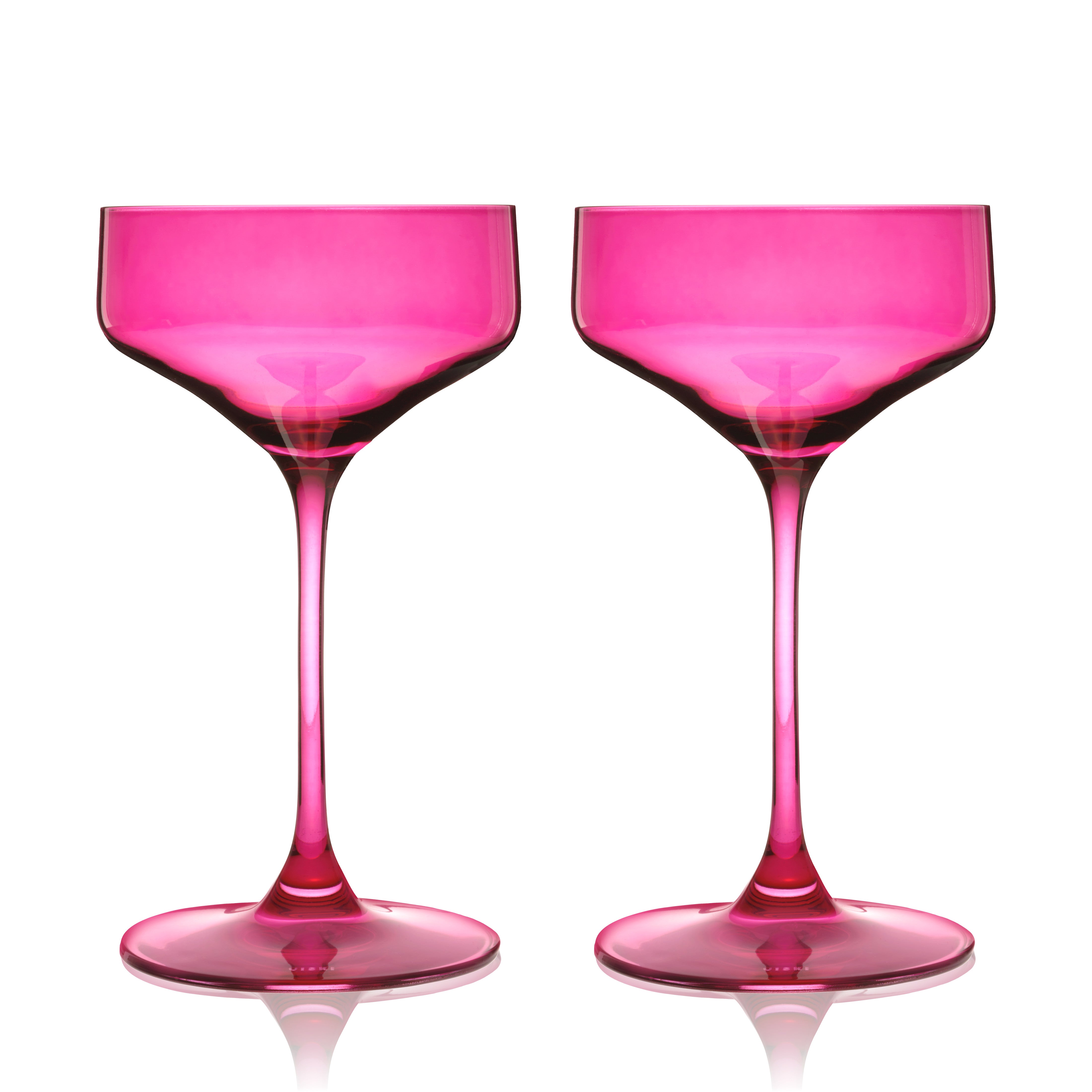 Reserve Nouveau Crystal Coupe Glasses, Berry S/2