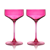 Reserve Nouveau Crystal Coupe Glasses, Berry S/2