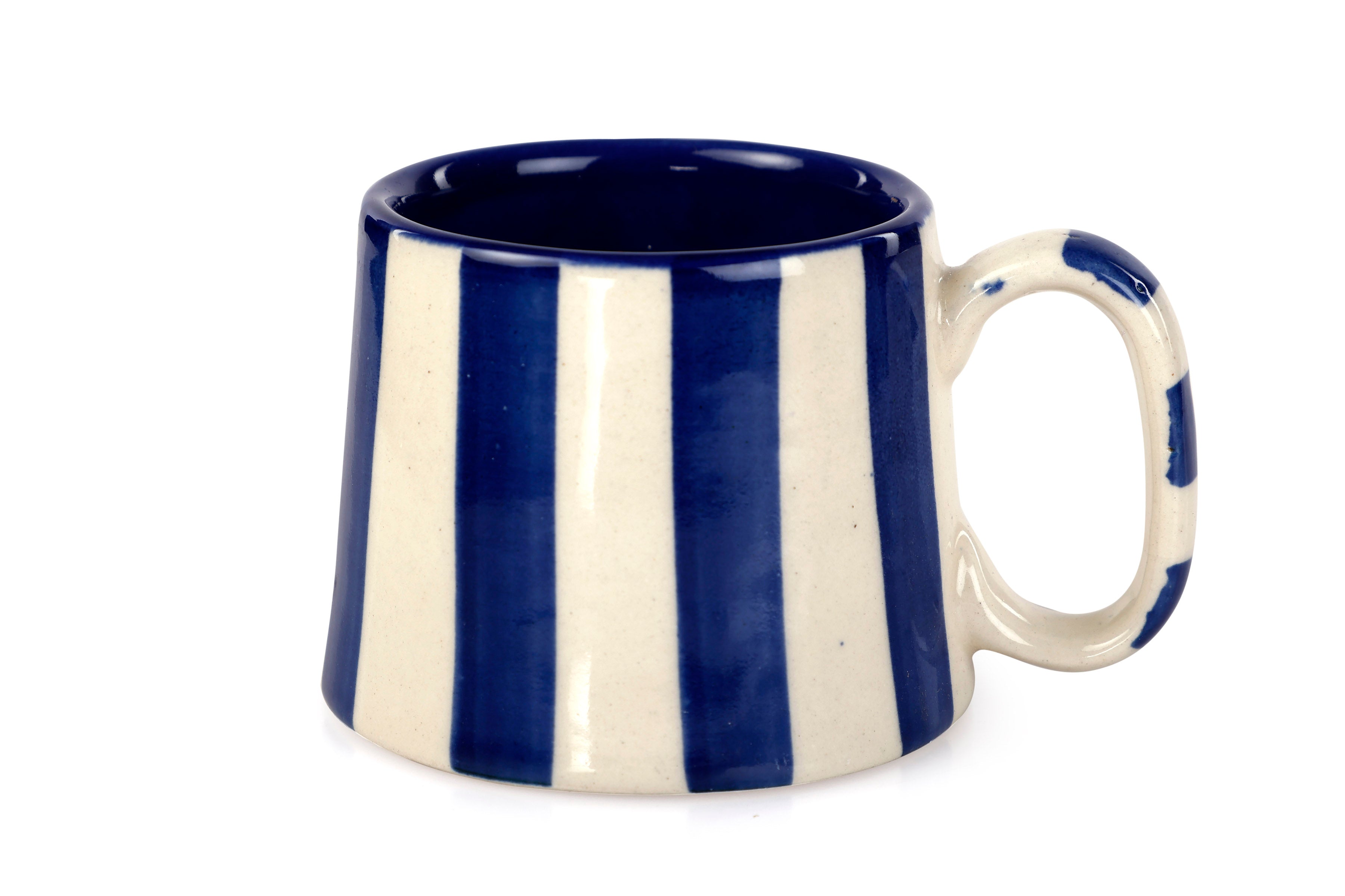 Ceramic Black Stripe Mug, S/2