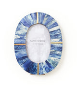 Artemis Indigo Oval 4x6 Picture Frame - Carved Bone