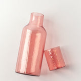 Hammered Glass Carafe Set in Blush