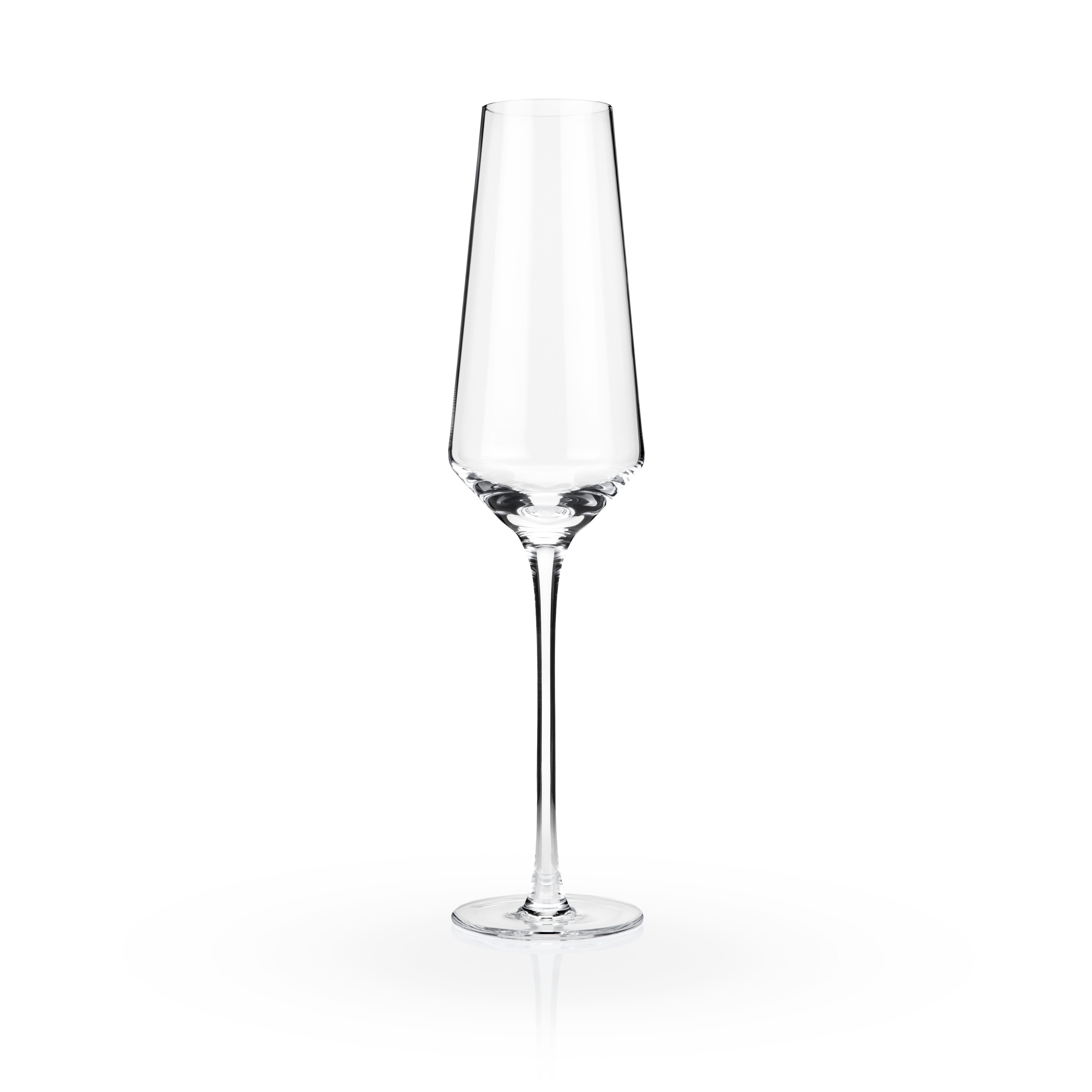 Raye Angled Crystal Champagne Flutes , S/2