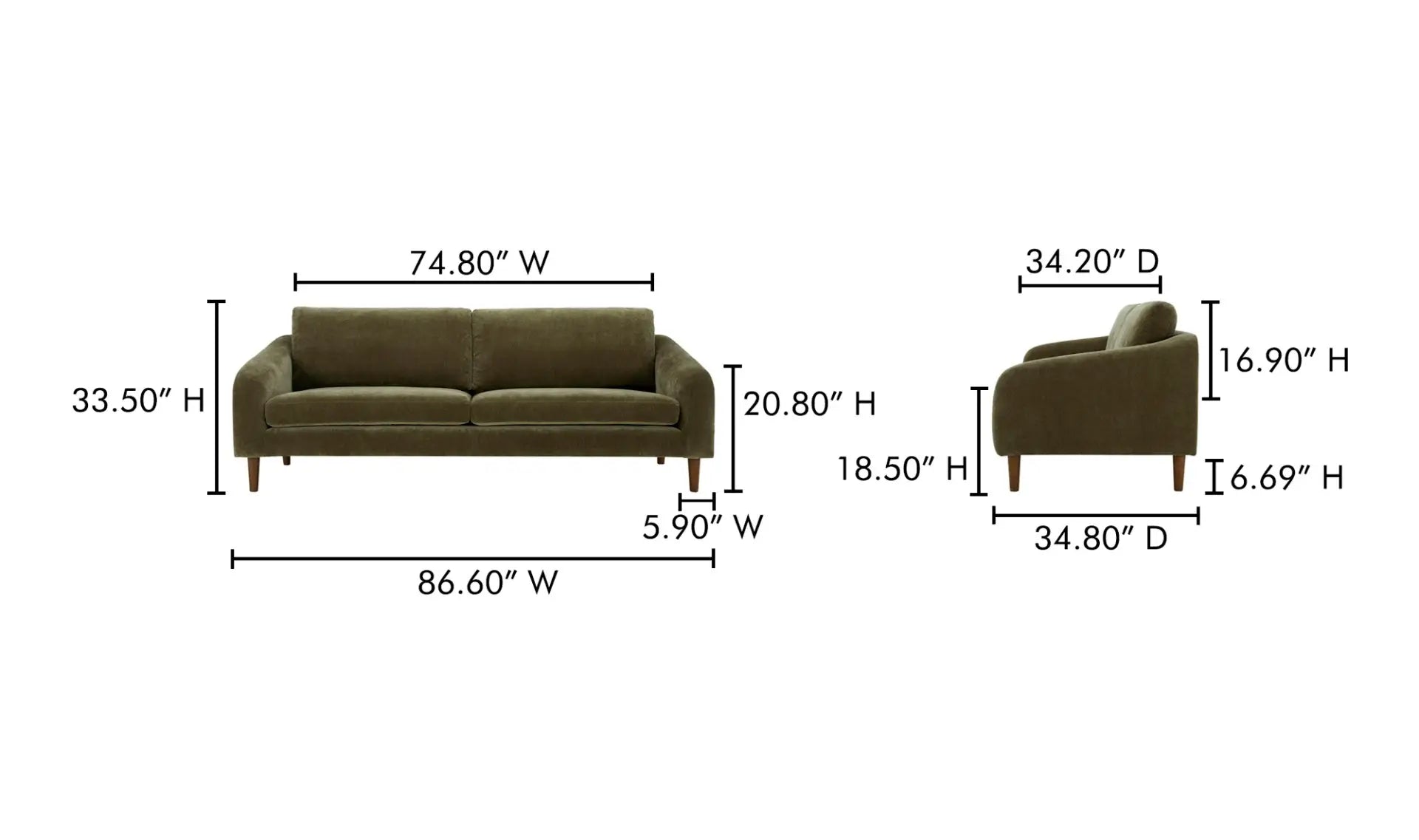 Quinn Sofa in Cedar Green