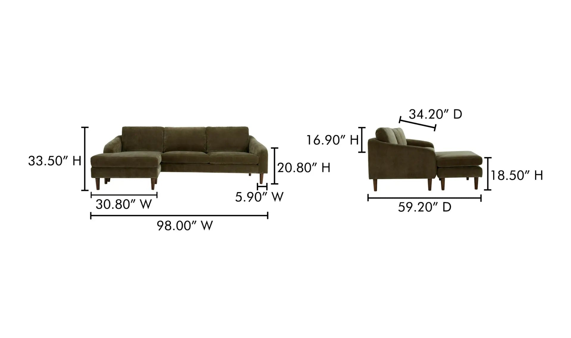 Quinn Sectional in Cedar Green