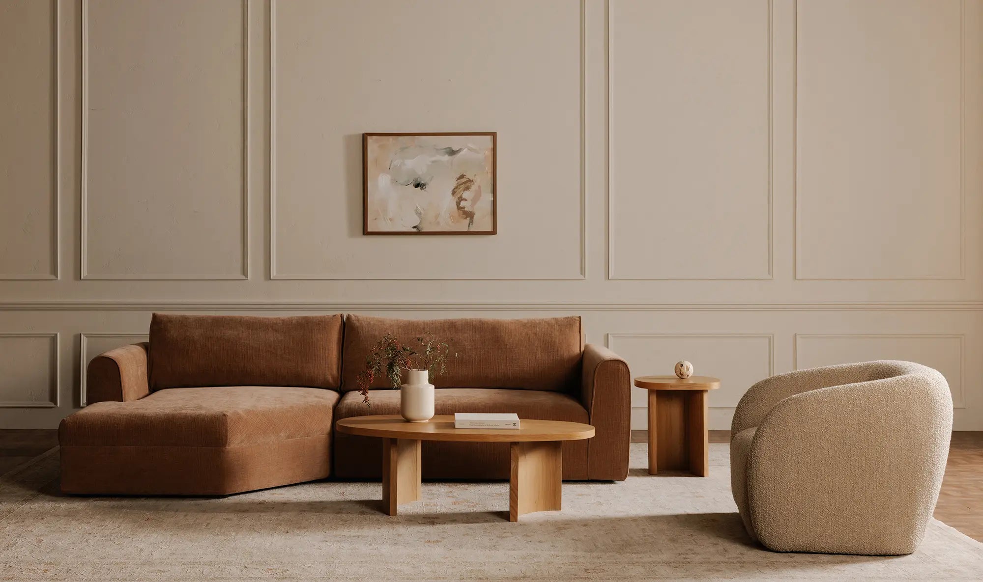Faye Accent Chair in Beige Boucle