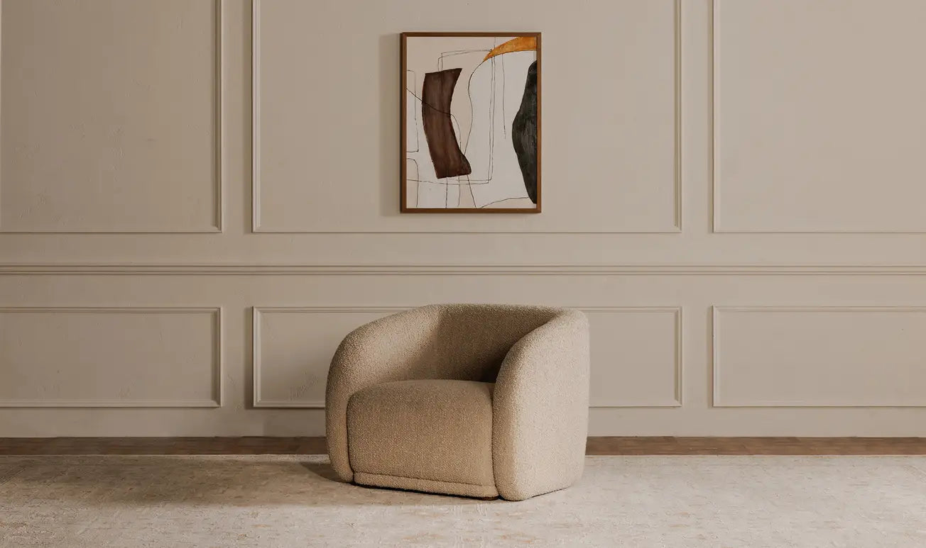 Faye Accent Chair in Beige Boucle