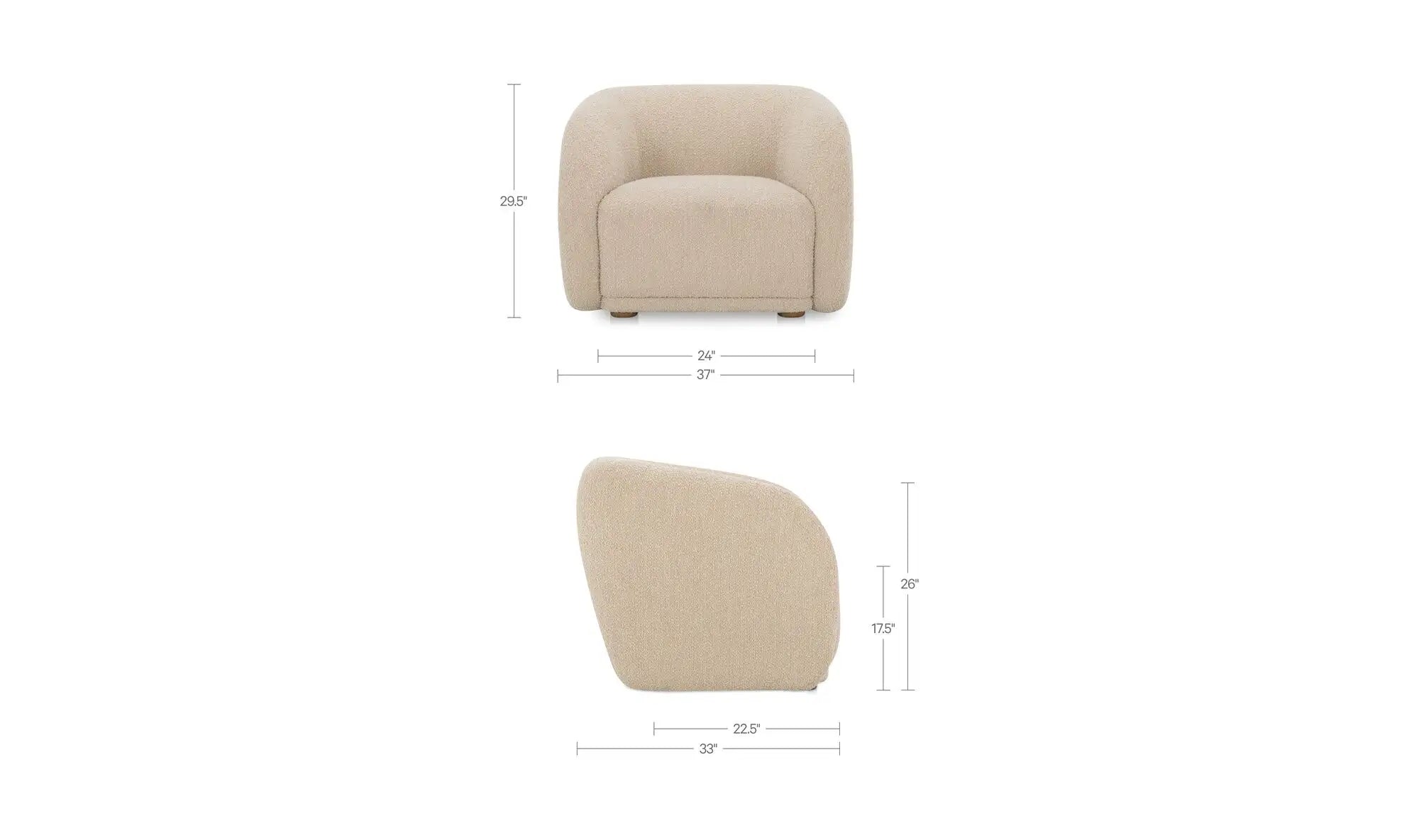 Faye Accent Chair in Beige Boucle