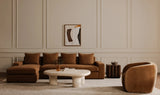 Faye Accent Chair in Tan Faux Mohair