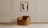Faye Accent Chair in Tan Faux Mohair