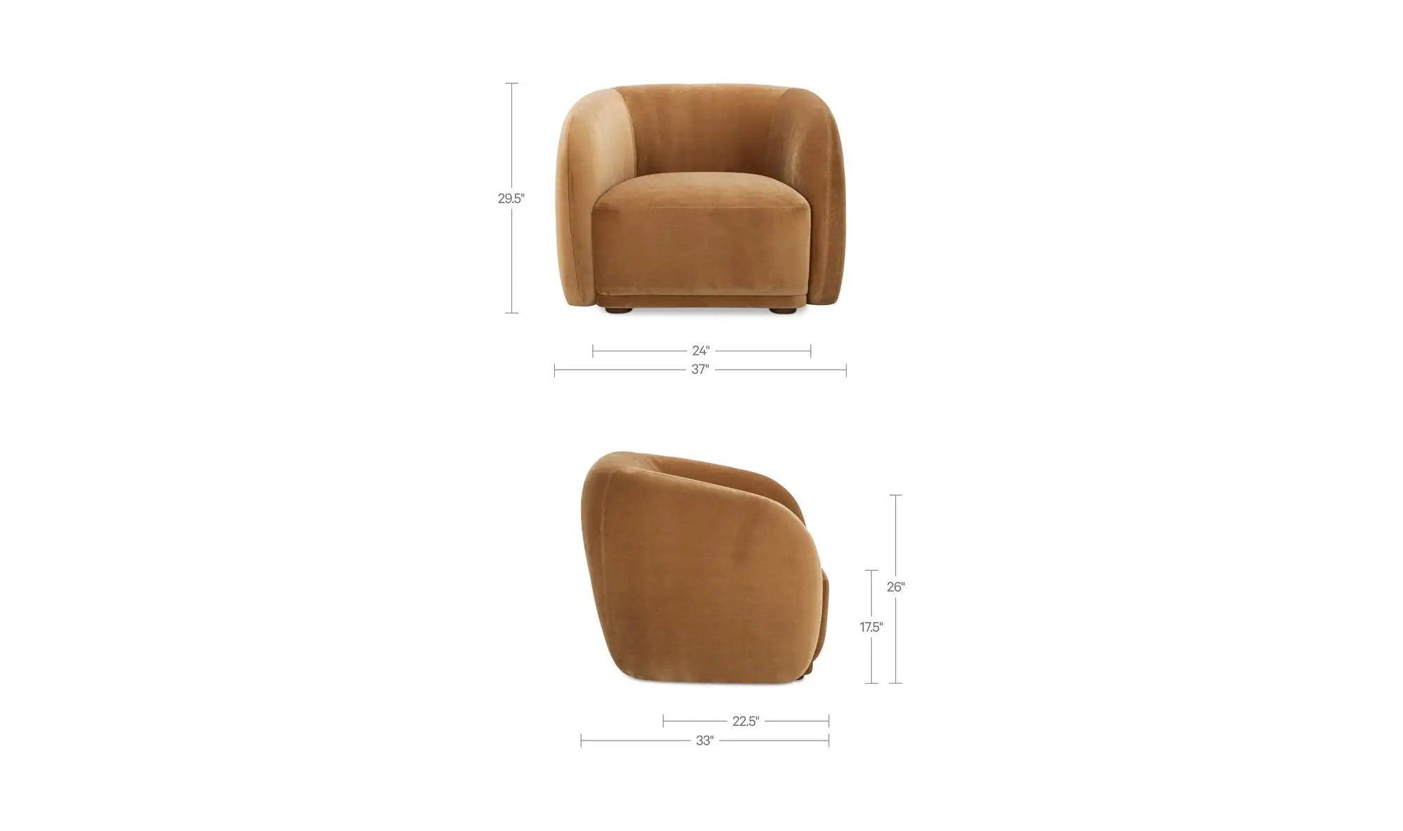 Faye Accent Chair in Tan Faux Mohair