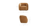 Faye Accent Chair in Tan Faux Mohair