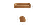 Faye Accent Sofa in Tan Faux Mohair