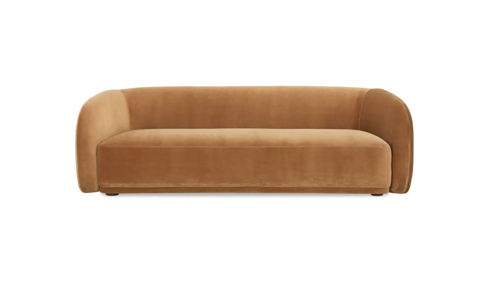 Faye Accent Sofa in Tan Faux Mohair